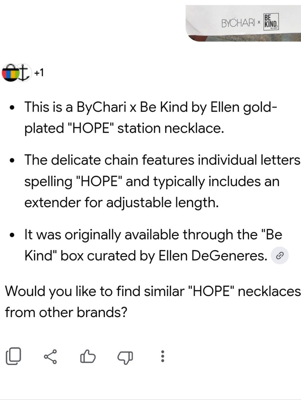 Bychari X Be Kind By Ellen "Hope" Necklace - Msrp $100 - Nwt — image 6 of 8